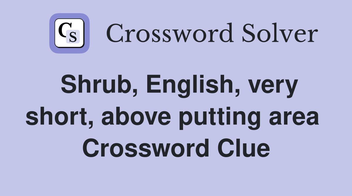 Shrub, English, very short, above putting area  Crossword Clue
