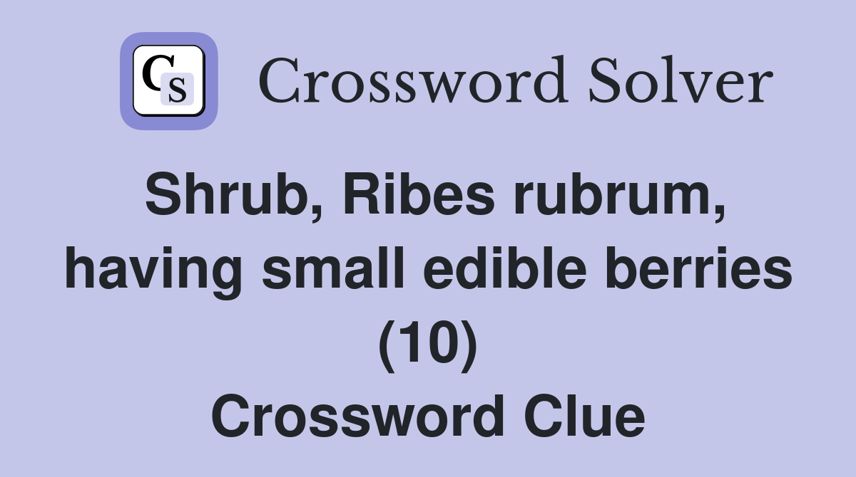 Shrub, Ribes rubrum, having small edible berries (10) Crossword Clue