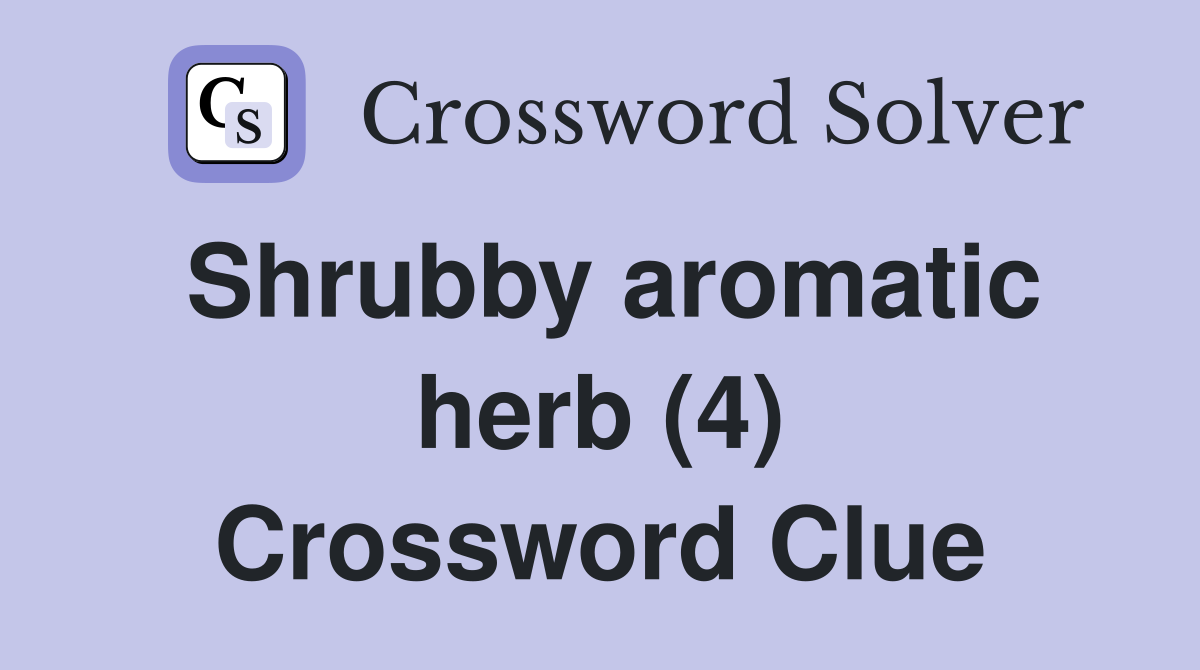 Shrubby aromatic herb (4) Crossword Clue