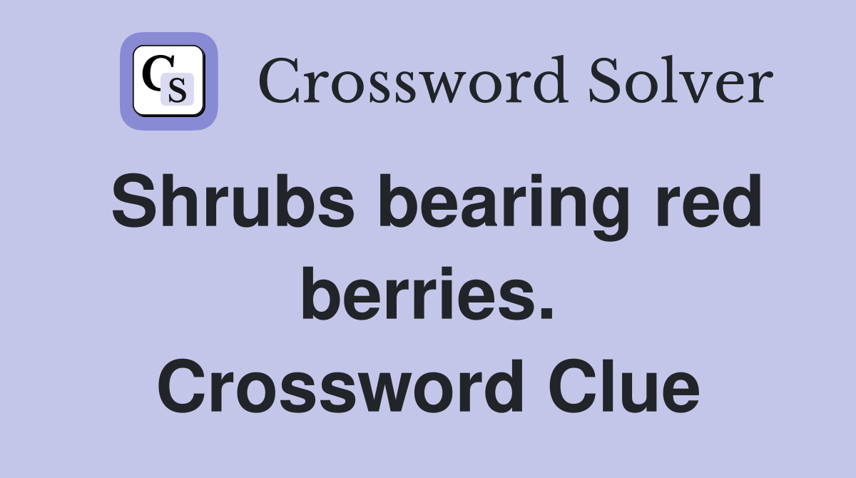 Shrubs bearing red berries. Crossword Clue