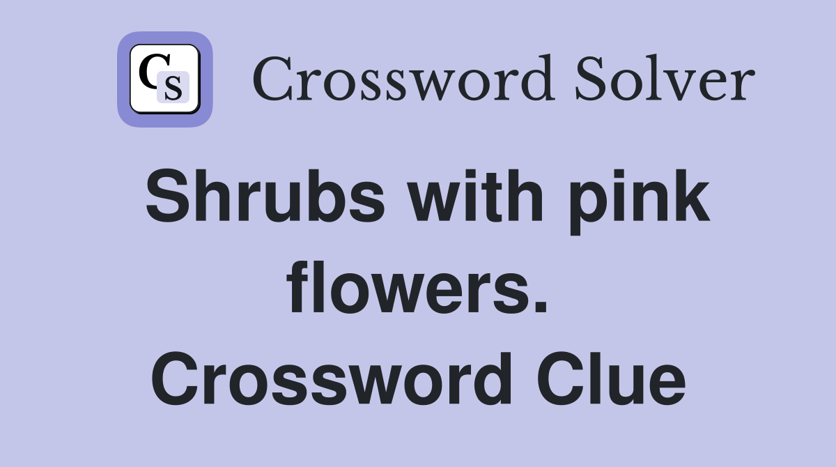 Shrubs with pink flowers. Crossword Clue