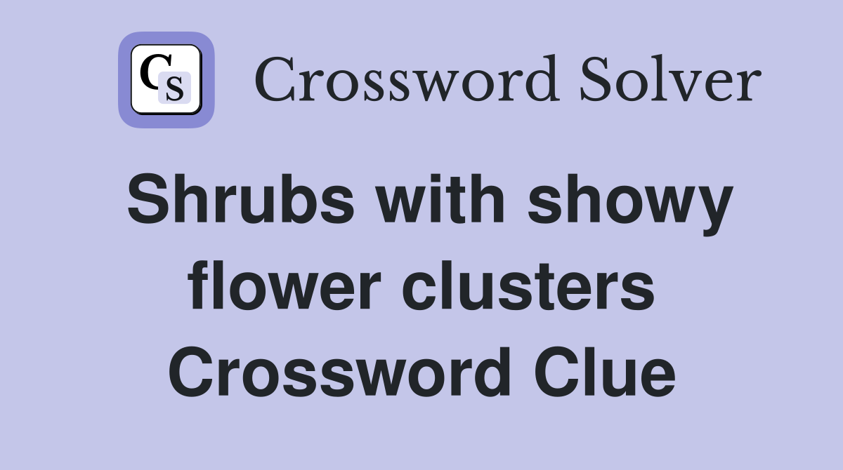 Shrubs with showy flower clusters Crossword Clue