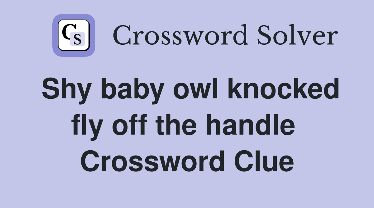 Shy baby owl knocked fly off the handle  Crossword Clue