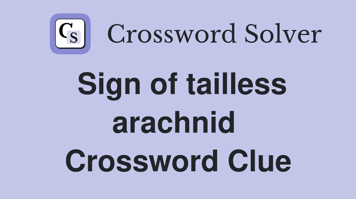 Sign of tailless arachnid  Crossword Clue