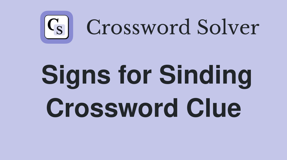 Signs for Sinding Crossword Clue