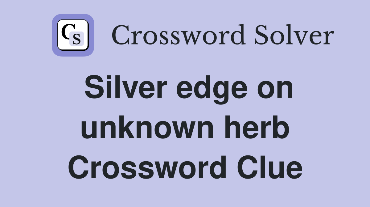 Silver edge on unknown herb Crossword Clue