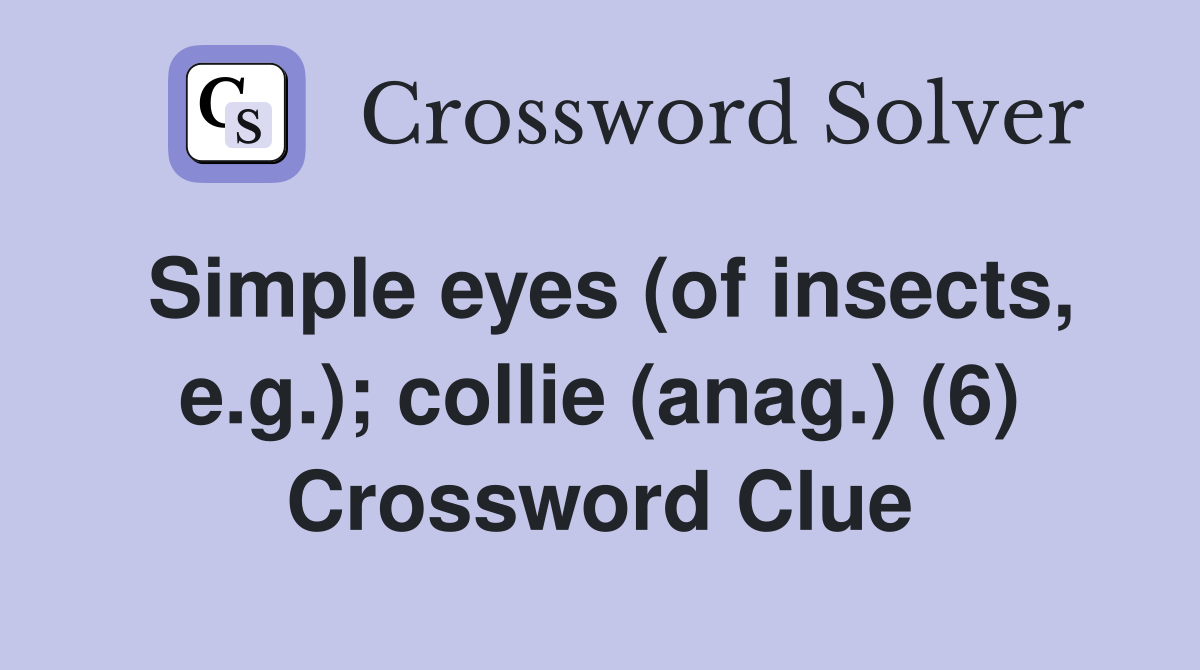 Simple eyes (of insects, e.g.); collie (anag.) (6) Crossword Clue