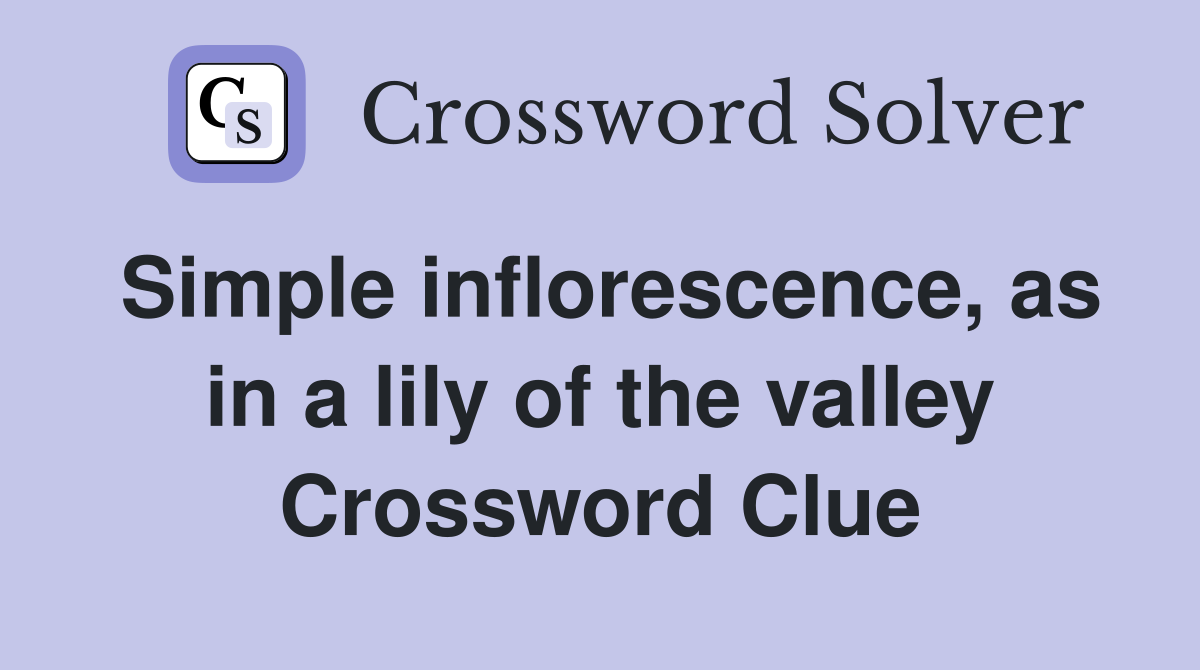 Simple inflorescence, as in a lily of the valley Crossword Clue