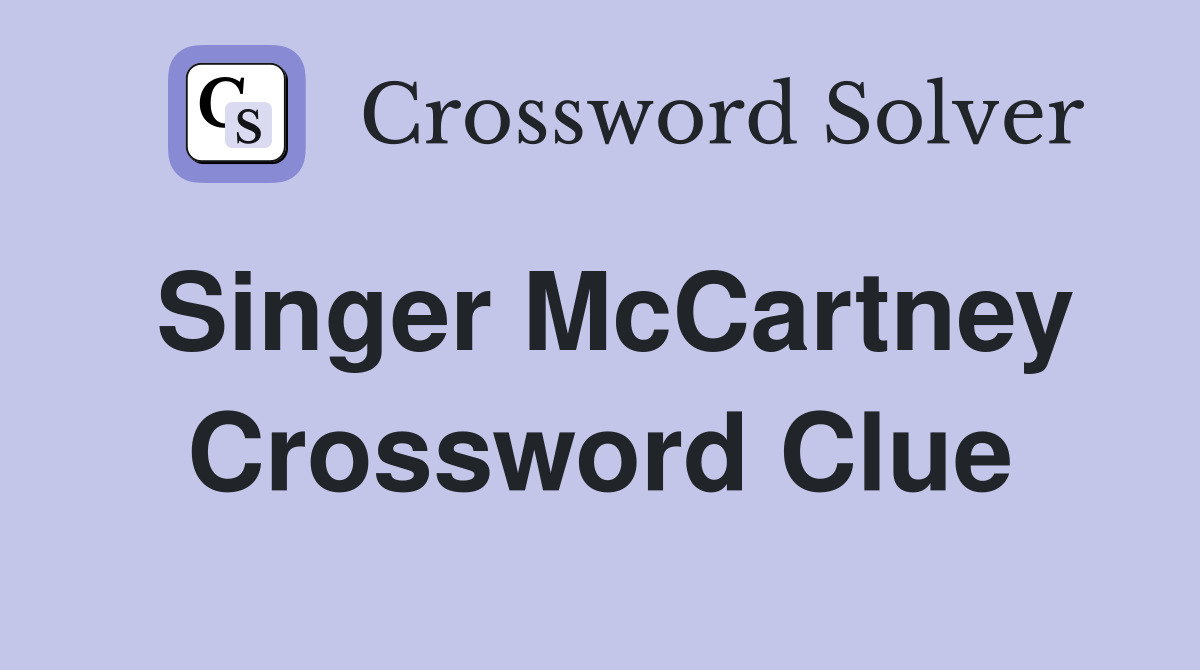 Singer McCartney Crossword Clue