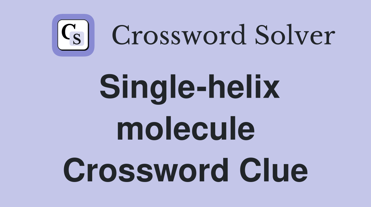 Single-helix molecule Crossword Clue