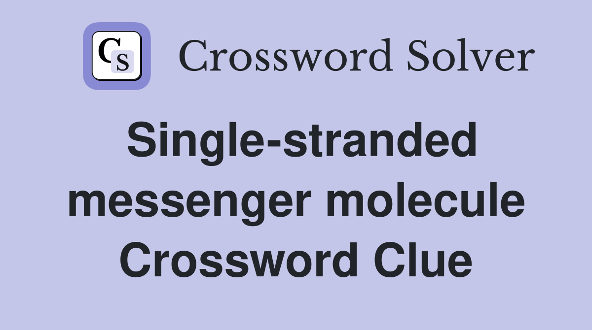 Single-stranded messenger molecule Crossword Clue