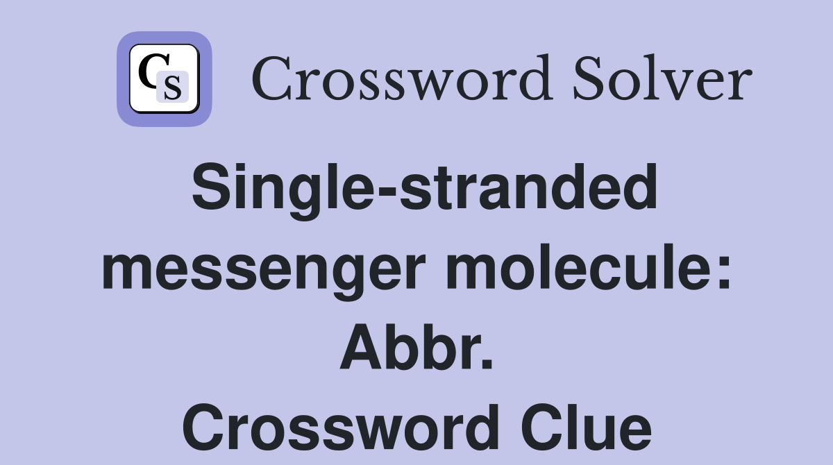 Single-stranded messenger molecule: Abbr. Crossword Clue