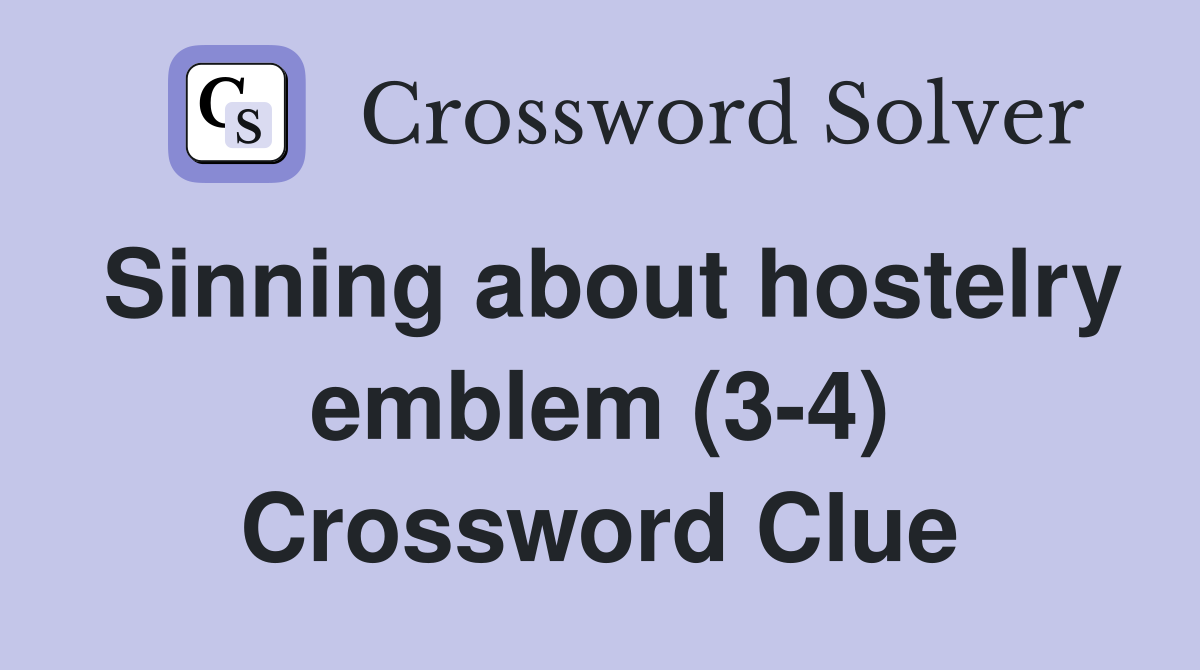 Sinning about hostelry emblem (3-4) Crossword Clue