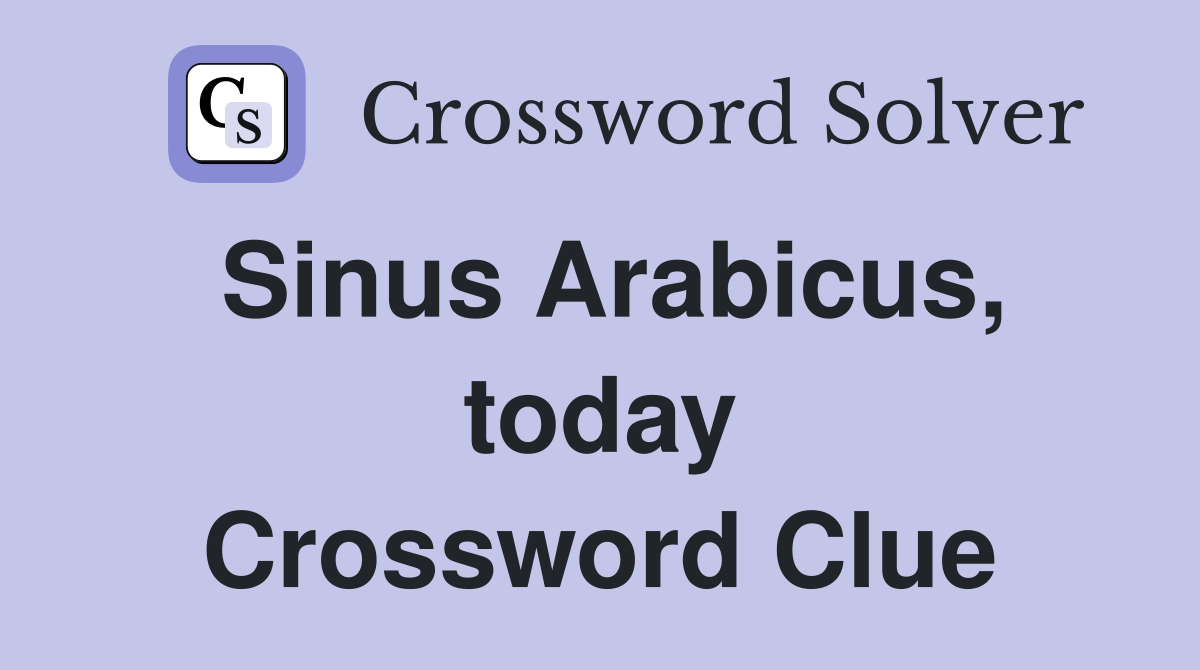 Sinus Arabicus, today Crossword Clue