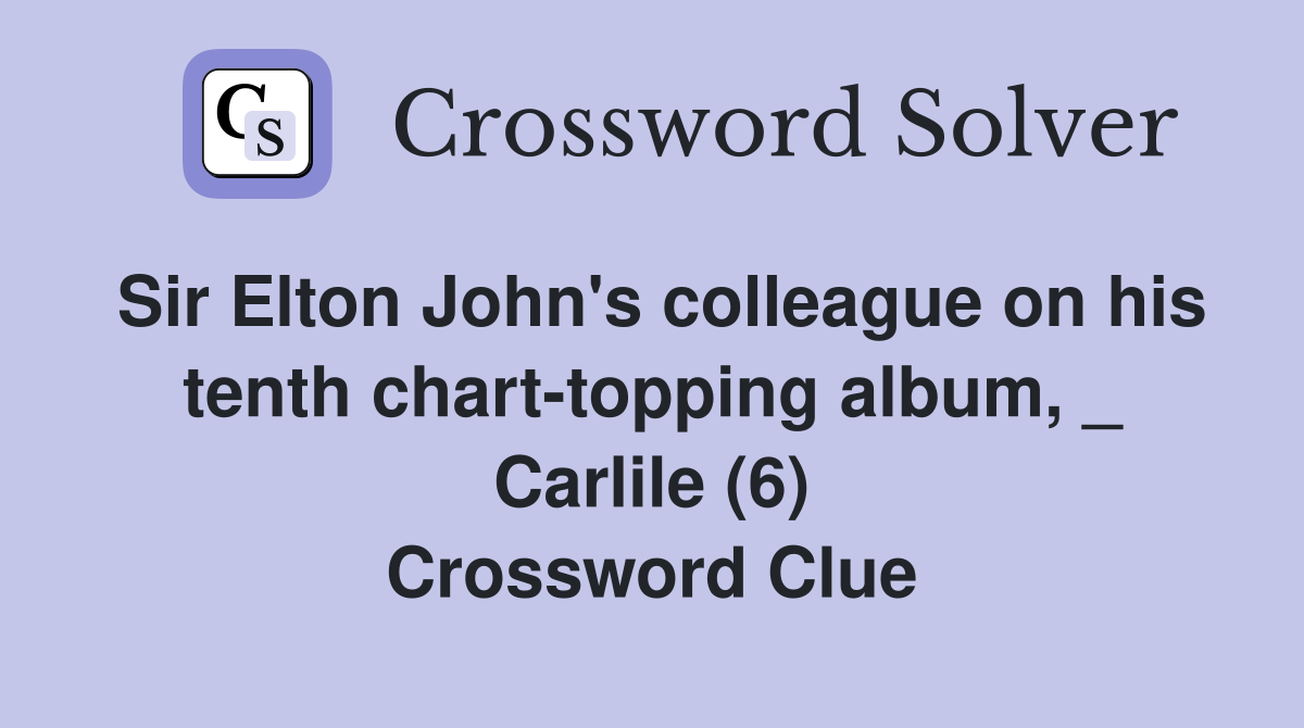 Sir Elton John #39 s colleague on his tenth chart topping album Carlile