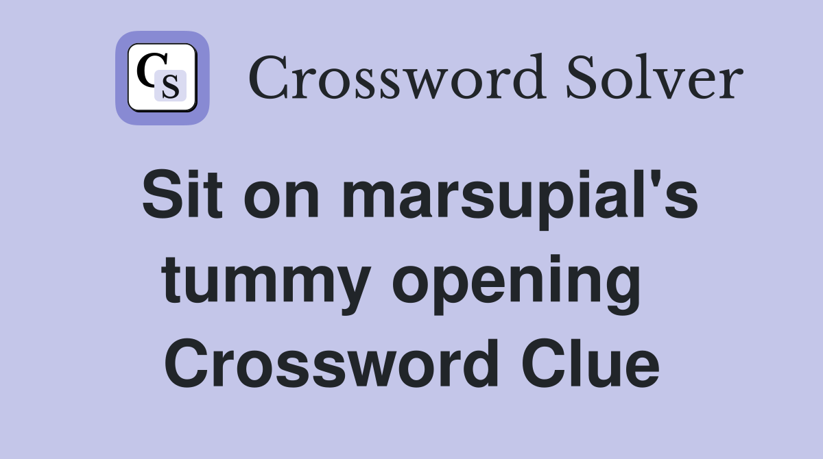 Sit on marsupial's tummy opening  Crossword Clue