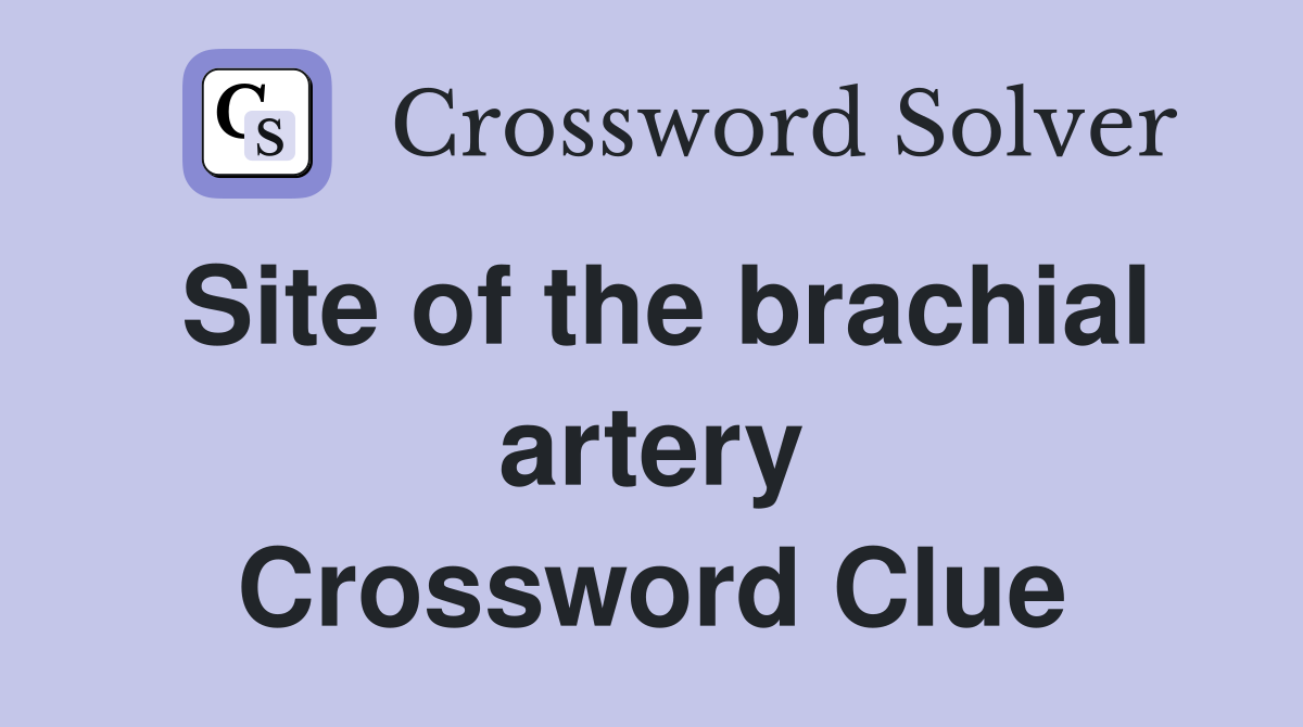 Site of the brachial artery Crossword Clue