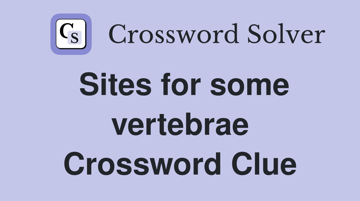 Sites for some vertebrae Crossword Clue
