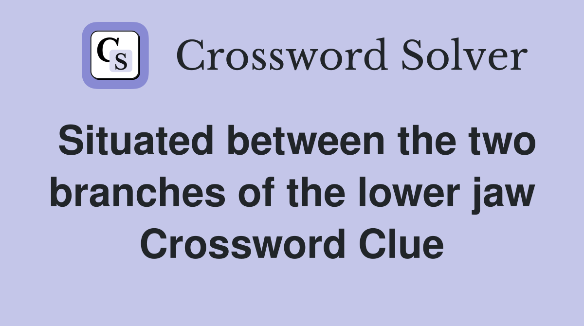 Situated between the two branches of the lower jaw Crossword Clue