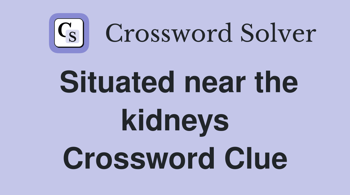 Situated near the kidneys Crossword Clue