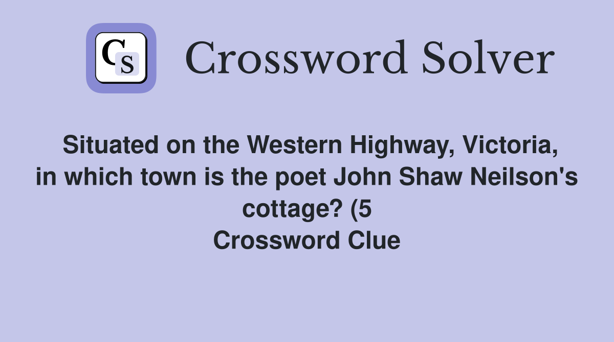 Situated on the Western Highway Victoria in which town is the poet Situated on the Western Highway Victoria in which town is the poet