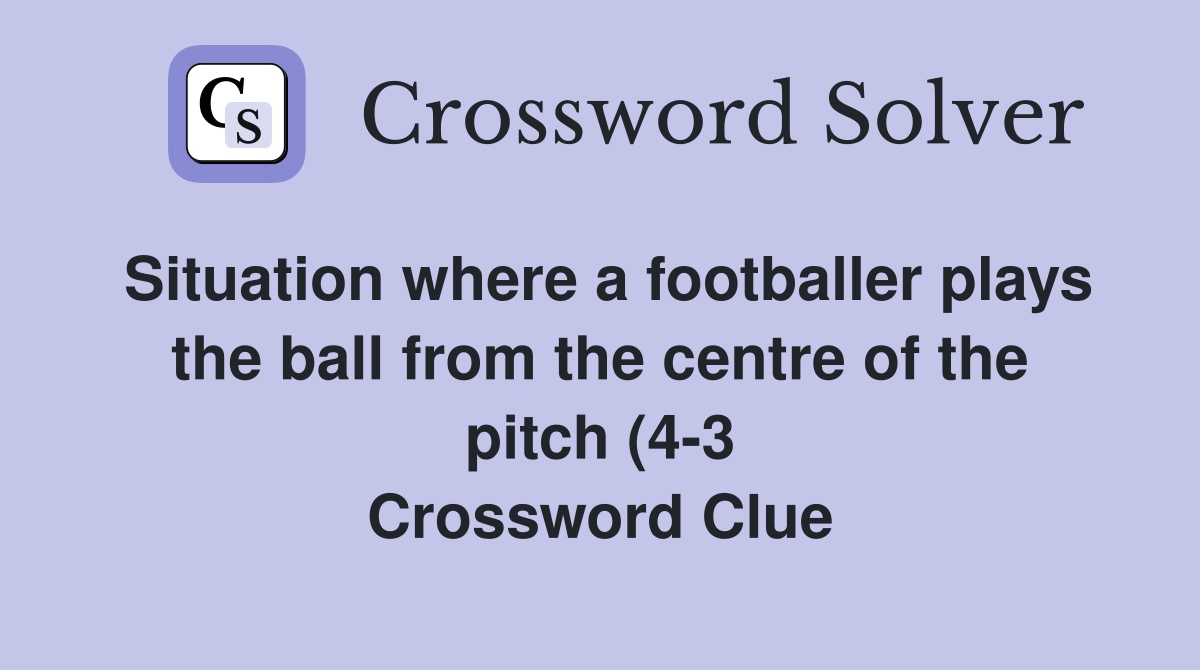 Situation where a footballer plays the ball from the centre of the Situation where a footballer plays the ball from the centre of the
