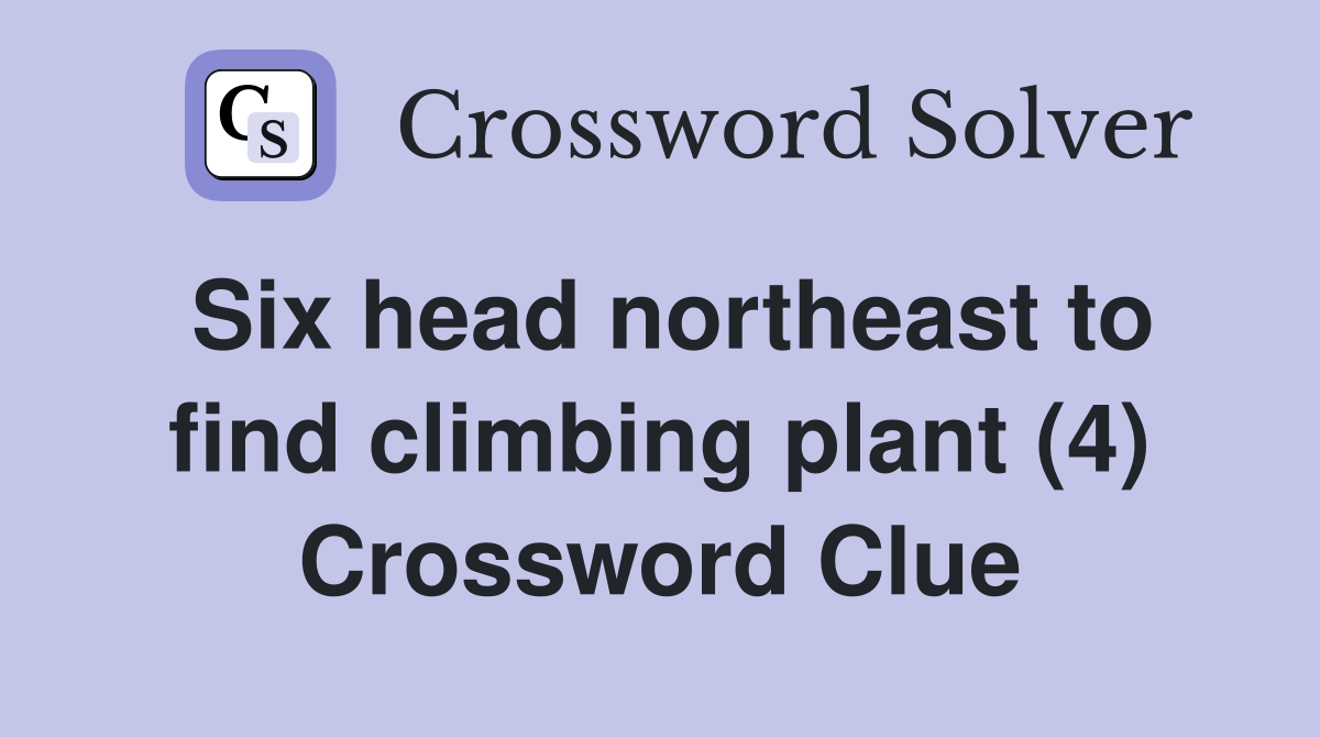 Six head northeast to find climbing plant (4) Crossword Clue