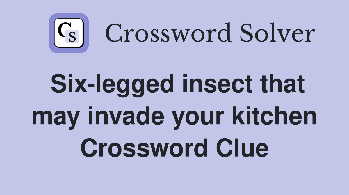 Six-legged insect that may invade your kitchen Crossword Clue