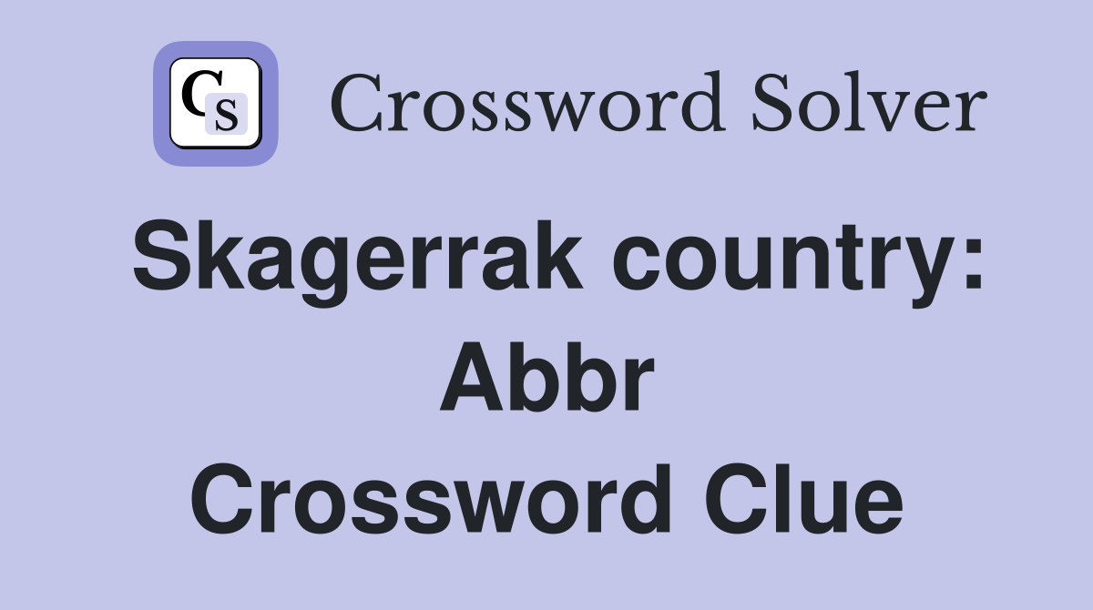 Skagerrak country: Abbr Crossword Clue