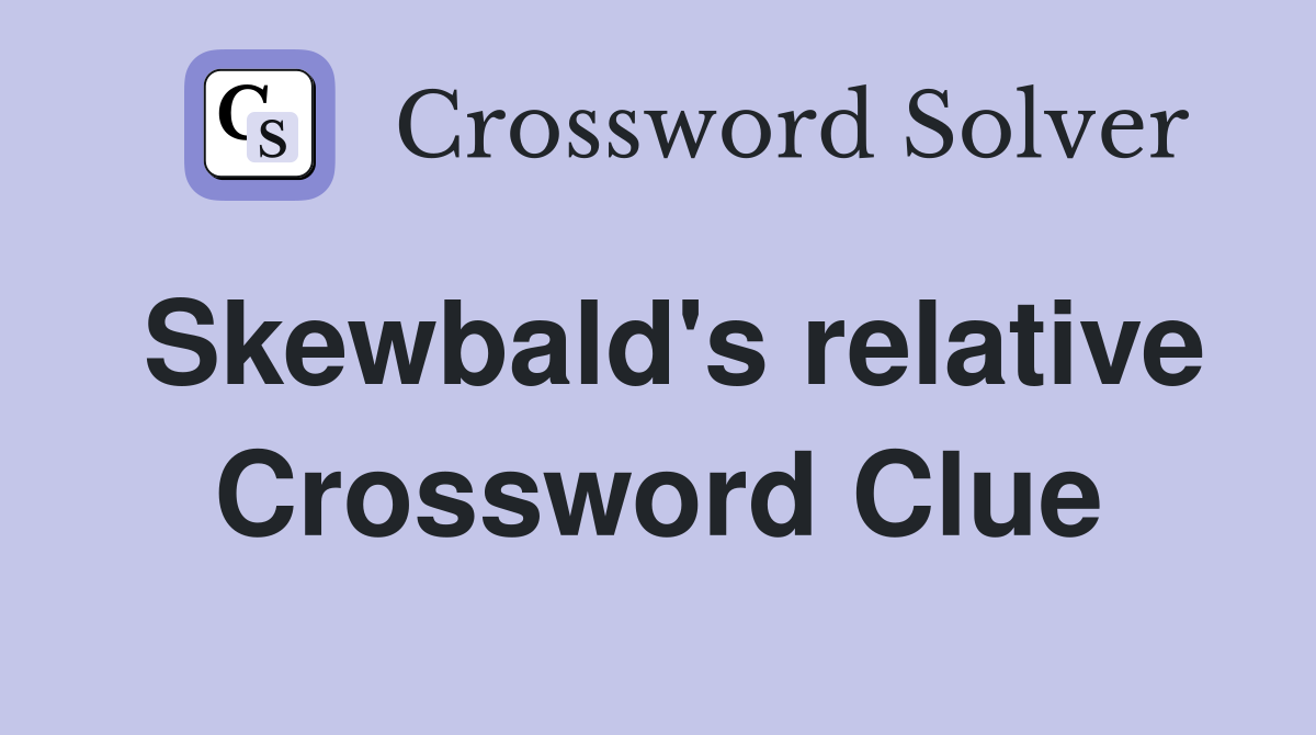 Skewbald's relative Crossword Clue