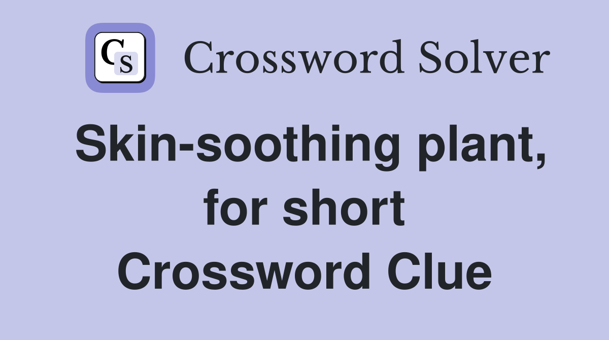 Skin-soothing plant, for short Crossword Clue
