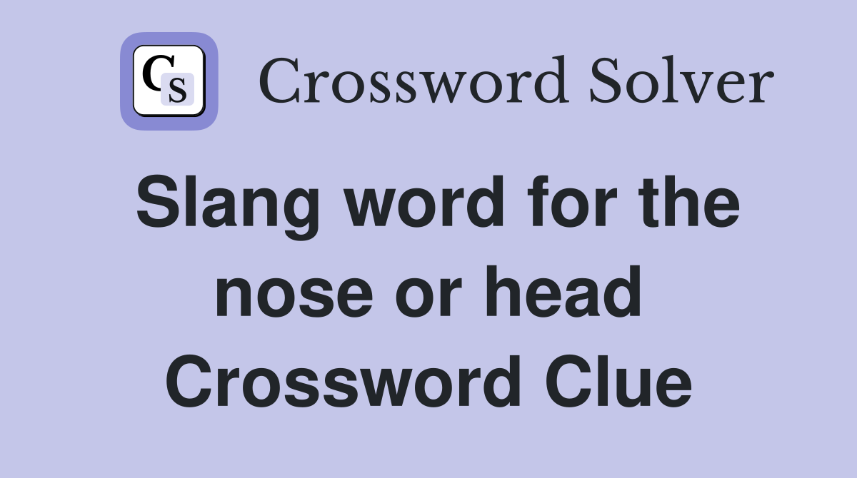 Slang word for the nose or head Crossword Clue