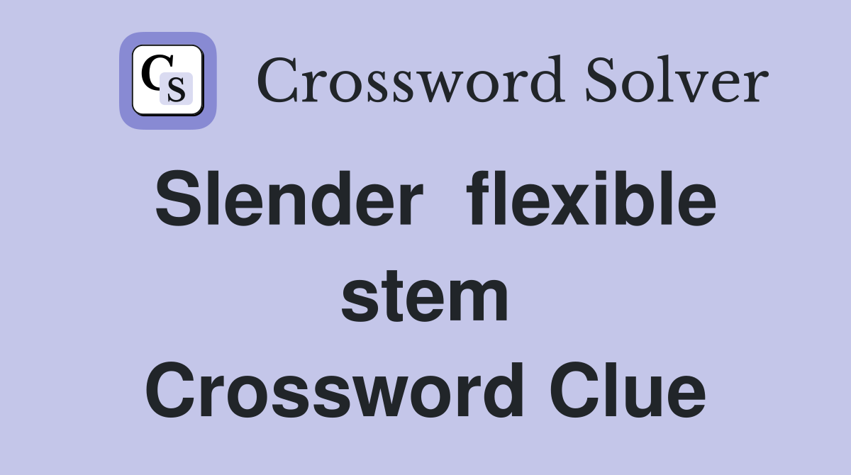 Slender  flexible stem Crossword Clue