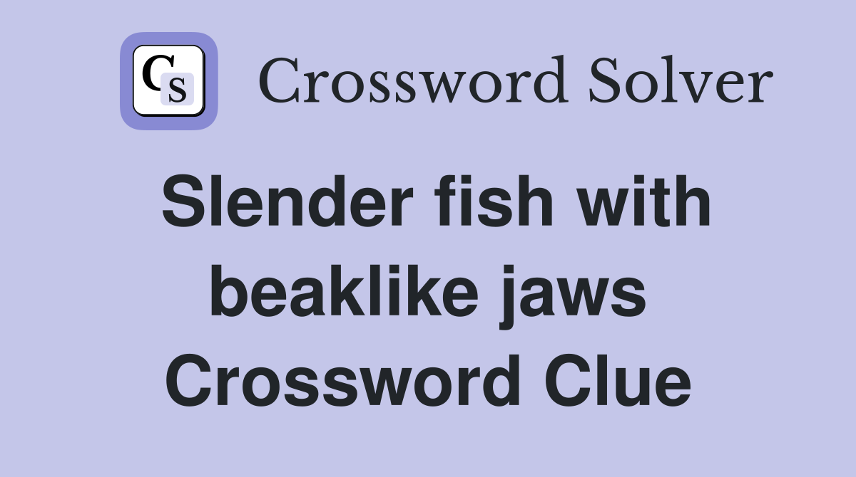 Slender fish with beaklike jaws Crossword Clue