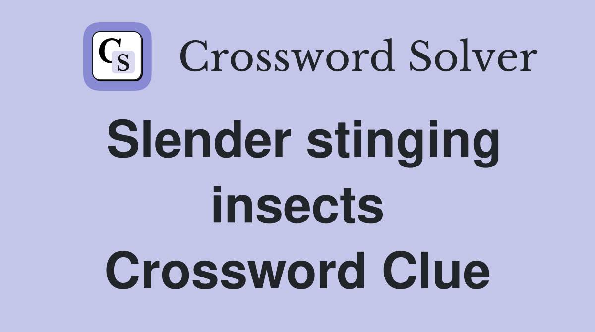Slender stinging insects Crossword Clue