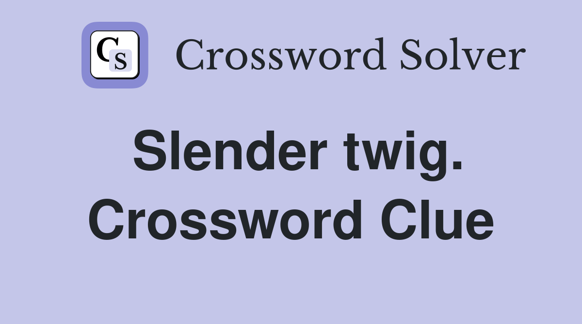 Slender twig. Crossword Clue