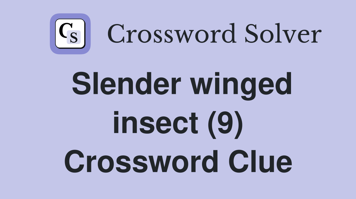 Slender winged insect (9) Crossword Clue