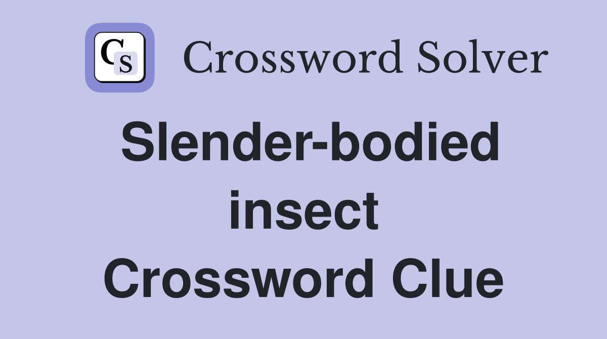 Slender-bodied insect Crossword Clue