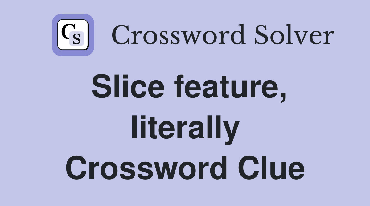 Slice feature, literally Crossword Clue