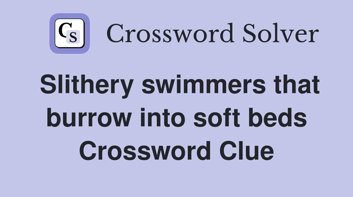 Slithery swimmers that burrow into soft beds Crossword Clue