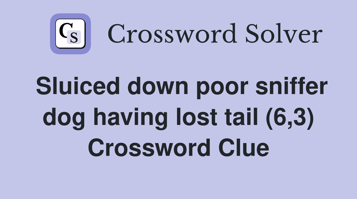 Sluiced down poor sniffer dog having lost tail (6,3) Crossword Clue