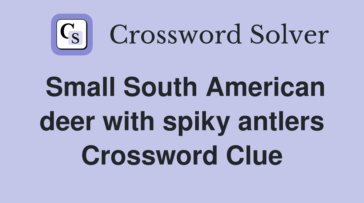 Small South American deer with spiky antlers Crossword Clue