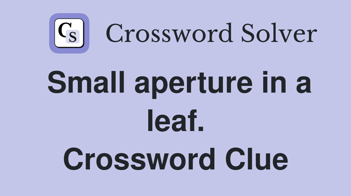 Small aperture in a leaf. Crossword Clue