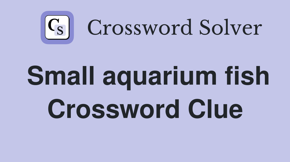 Small aquarium fish Crossword Clue