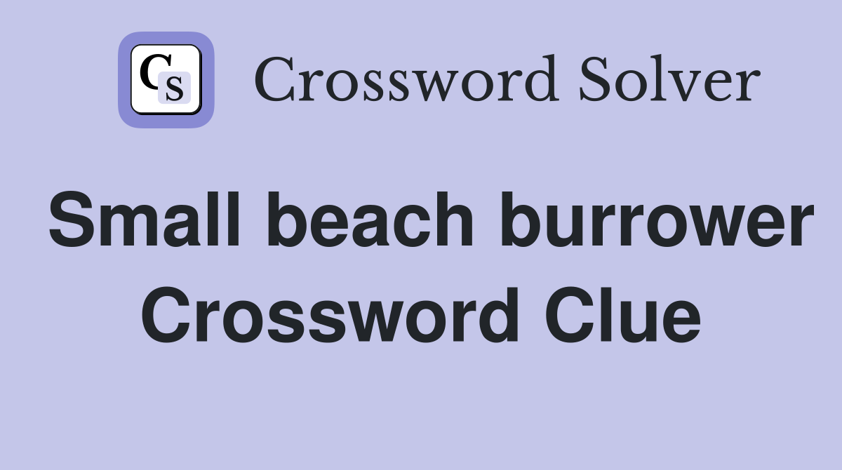 Small beach burrower Crossword Clue