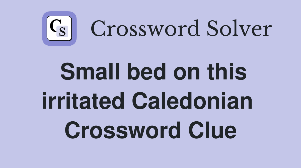 Small bed on this irritated Caledonian  Crossword Clue