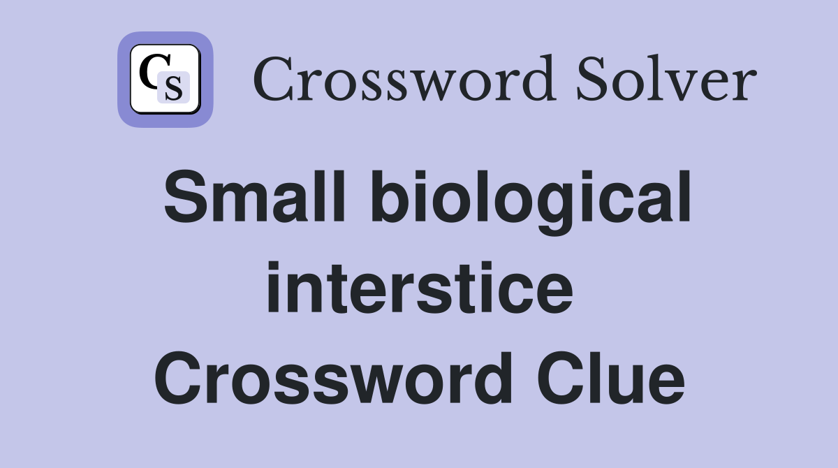 Small biological interstice Crossword Clue