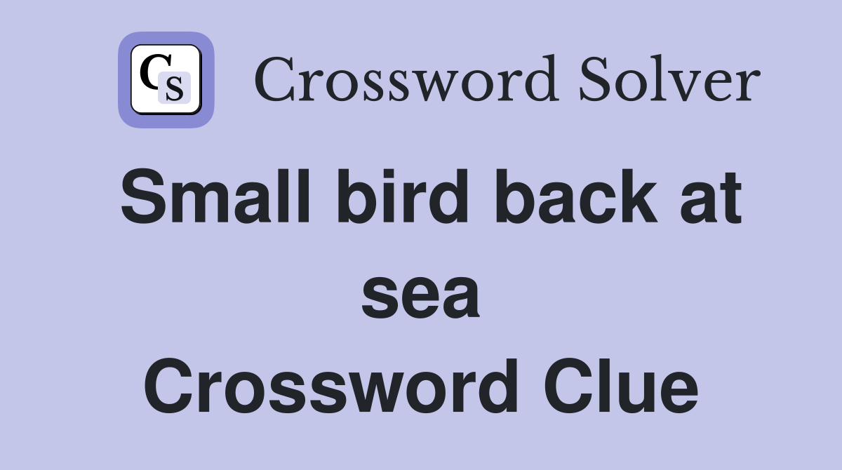 Small bird back at sea Crossword Clue