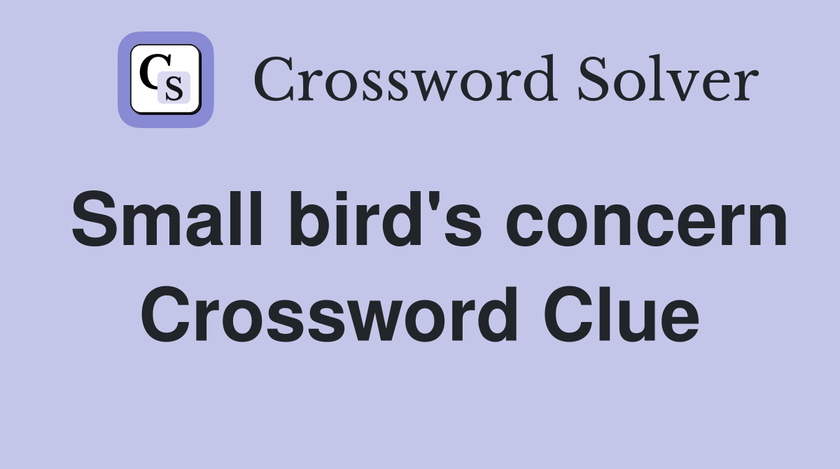 Small bird's concern Crossword Clue