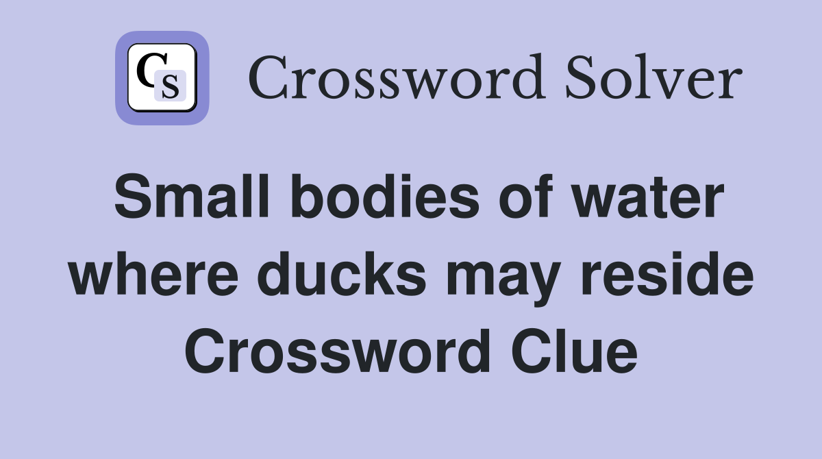 Small bodies of water where ducks may reside Crossword Clue